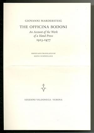 Seller image for [Publisher's Prospectus]: The Officina Bodoni: An Account of the Work of a Hand Press 1923-1977 for sale by Between the Covers-Rare Books, Inc. ABAA