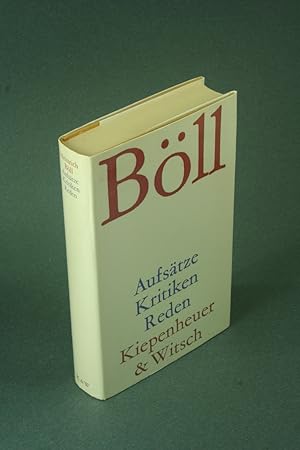 Seller image for Aufstze, Kritiken, Reden. for sale by Steven Wolfe Books