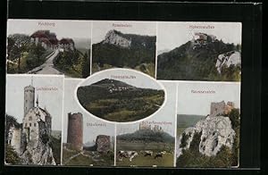 Bild des Verkufers fr Ansichtskarte Hohenstaufen, Gesamtansicht, Ansichten von Staufeneck, Lichtenstein und Reussenstein zum Verkauf von Bartko-Reher