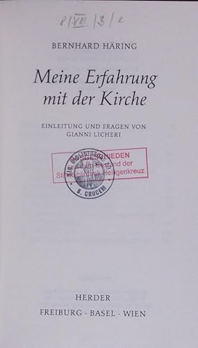 Seller image for Meine Erfahrung mit der Kirche. for sale by Antiquariat Bookfarm