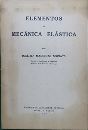 Seller image for Elementos de Mecnica elastica for sale by Librera Alonso Quijano