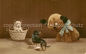 Postkarte Carte Postale 73885588 Dackel Dachshund Teckel Hunde dogs Chiens Cani Plustier Hunde