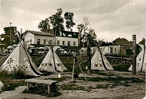 Bild des Verkufers fr Postkarte Carte Postale 73892786 Bernburg Saale HO Eiscafe Baerenburg mit Indianerdorf Bernburg Saale zum Verkauf von Versandhandel Boeger