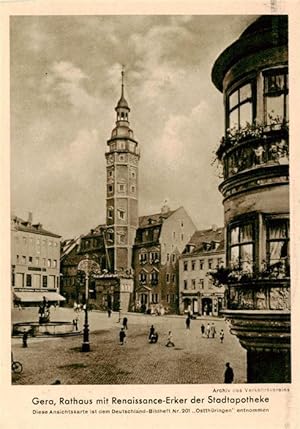 Postkarte Carte Postale 73900708 Gera Rathaus mit Renaissance Erker der Stadtapotheke Gera