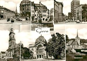 Postkarte Carte Postale 73901077 Gera Puschkinplatz Simsonbrunnen Zeppelinstrasse Salvatorkirche ...