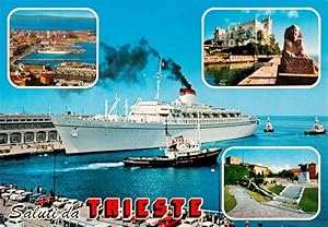 Postkarte Carte Postale 73902571 Trieste Triest IT Teilansichten Schloss Hafen Kreuzfahrtschiff