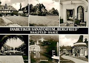 Bild des Verkufers fr Postkarte Carte Postale 73910388 Saalfeld Saale Diabetiker Sanatorium Bergfried Rotes Zimmer Park Schwim zum Verkauf von Versandhandel Boeger