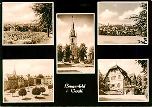 Bild des Verkufers fr Postkarte Carte Postale 73905537 Lengenfeld Vogtland Panorama von Gruener Hoehe Kirche Aug Bebel Platz zum Verkauf von Versandhandel Boeger