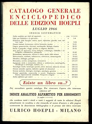 Catalogo Generali Enciclopedico delle Edizioni Hoepli. Luglio 1966