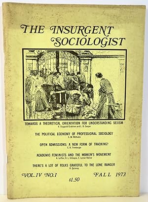 Image du vendeur pour The Insurgent Sociologist Vol. IV, No. I - Fall 1973 mis en vente par Evolving Lens Bookseller