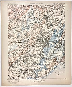 1900 NEW JERSEY NEW YORK PASSAIC QUADRANGLE USGS Topographic Topo Map