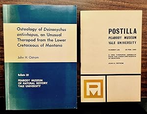 Imagen del vendedor de Two scarce original Yale publications on Deinonychus, the agile, predatory, 'terrible claw' dinosaur, whose discovery helped revolutionize the modern understanding of dinosaurs. [First editions]. a la venta por Olde Geologist Books