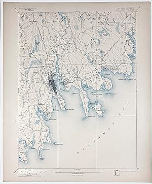 1904 NEW BEDFORD MASSACHUSETTS SHEET USGS Topographic Topo Map