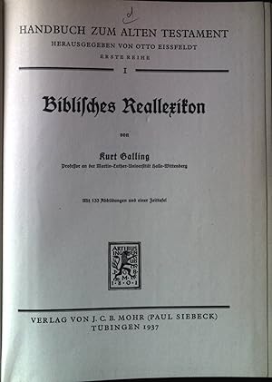 Bild des Verkufers fr Biblisches Reallexikon. Handbuch zum Alten Testament, 1. Reihe, Bd. 1. zum Verkauf von books4less (Versandantiquariat Petra Gros GmbH & Co. KG)