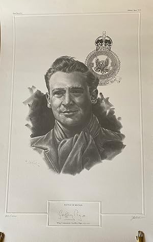 Seller image for WW2 Battle of Britain Limited Edition Print Sketch of Geoffrey Page | (Signed) + Signed by Artist J. G. Keek for sale by Little Stour Books PBFA Member