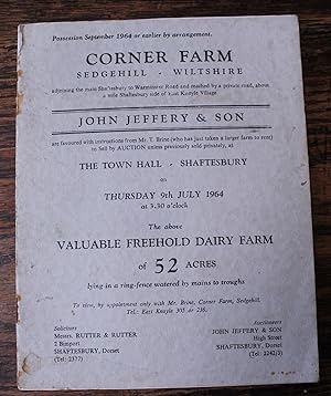 Corner Farm, Sedgehill, Wiltshire - Valuable Freehold Dairy Farm of 52 acres.