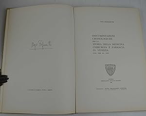 Immagine del venditore per Documentazioni cronologiche per la storia della medicina , chirurgia e farmacia in Venezia dal 1258 al 1332. venduto da Studio Bibliografico Benacense