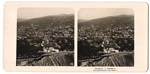 Stereo-Fotografie unbekannter Fotograf, Ansicht Sarajevo, Gesamtansicht der Stadt von Süden