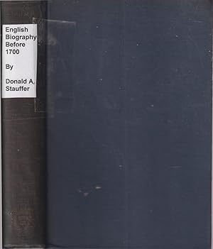 Bild des Verkufers fr English Biography before 1700 zum Verkauf von Jonathan Grobe Books