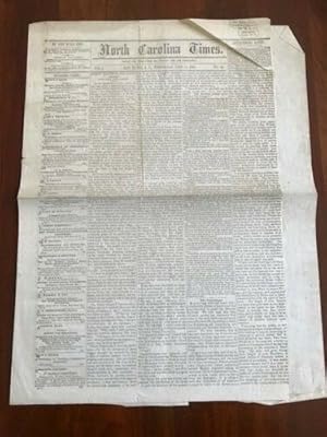 1864 North Carolina Times CIVIL WAR Newspaper expressing Support of LINCOLN, New Bern