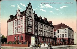 Bild des Verkufers fr Ansichtskarte / Postkarte Duisburg im Ruhrgebiet, Kgl. Maschinenbau- und Httenschule, Litfasule zum Verkauf von akpool GmbH