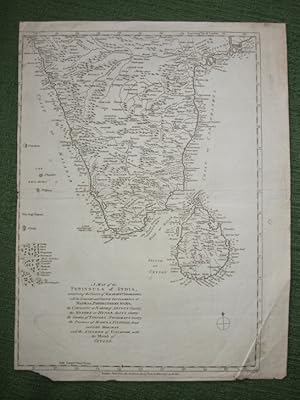 A Map of the Peninsula of India, containing the Coasts of Malabar & Coromandel, with the English ...