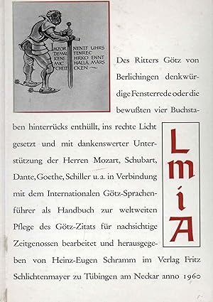 L. m. i. A. Des Ritters Götz v. Berlichingen denkwürdige Fensterrede oder d. bewußten 4 Buchstabe...