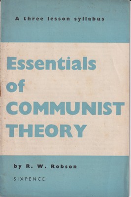 Bild des Verkufers fr Essentials of communist theory zum Verkauf von Kennys Bookshop and Art Galleries Ltd.