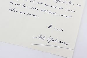 Lettre autographe datée et signée à André Parinaud le remerciant pour sa critique favorable : " v...