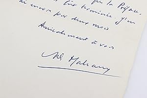 Lettre autographe datée et signée à André Parinaud à propos de son travail relatif à la réalisati...