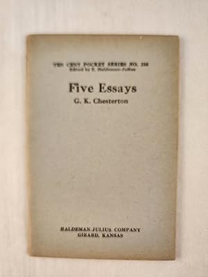 Imagen del vendedor de Five Essays: Ten Cent Pocket Series No. 235 a la venta por WellRead Books A.B.A.A.