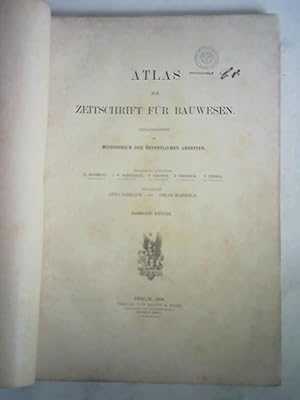 Bild des Verkufers fr Atlas zur Zeitschrift fr Bauwesen - Jahrgang XXXVIII, 1888 zum Verkauf von Celler Versandantiquariat