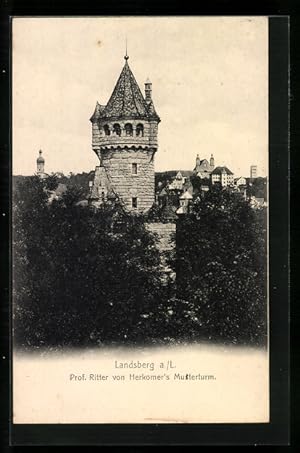 Bild des Verkufers fr Ansichtskarte Landsberg a.L., Prof. Ritter von Herkomer`s Mutterturm zum Verkauf von Bartko-Reher