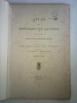 Bild des Verkufers fr Atlas zur Zeitschrift fr Bauwesen - Jahrgang XLIII, 1893 zum Verkauf von Celler Versandantiquariat