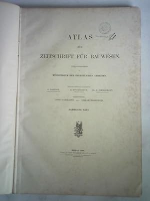 Bild des Verkufers fr Atlas zur Zeitschrift fr Bauwesen - Jahrgang XLVI, 1896 zum Verkauf von Celler Versandantiquariat