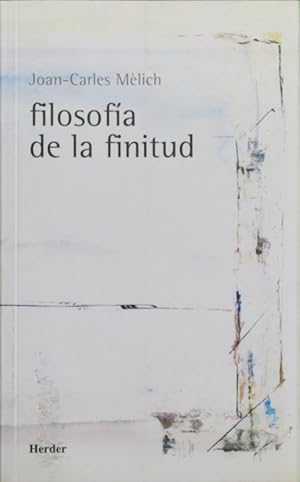 Imagen del vendedor de Filosofa de la finitud a la venta por Librera Alonso Quijano