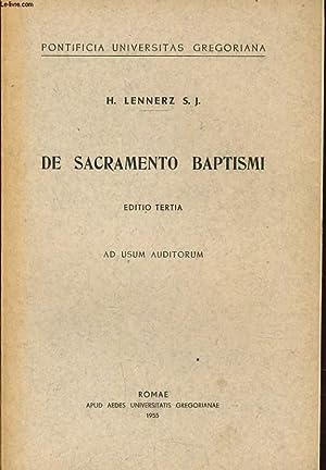 Image du vendeur pour DE SACRAMENTO BAPTISMI Editio tertia mis en vente par Librovicios