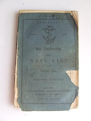 Bild des Verkufers fr By Authority, The Navy List. corrected to the 20th March, 1838 zum Verkauf von McLaren Books Ltd., ABA(associate), PBFA
