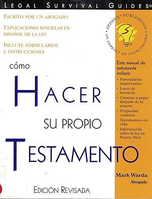 Seller image for Hacer Su Propio Testamento for sale by Ye Old Bookworm