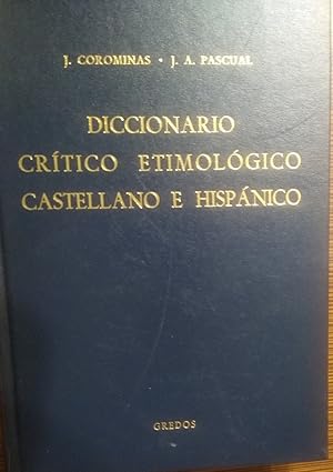 DICCIONARIO CRÍTICO ETIMOLÓGICO CASTELLANO E HISPÁNICO Volumen IV ME-RE