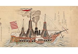 Seller image for An exquisitely illustrated assembled picture scroll (405 x 4220 mm.), composed of early renderings of Commodore Perry's two expeditions to Japan for sale by Jonathan A. Hill, Bookseller Inc.