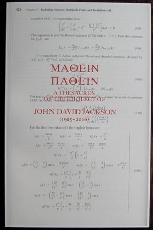 Mathein Pathein [Greek-letter]: a thesaurus of the idiolect of John David Jackson (1925-2016). Co...