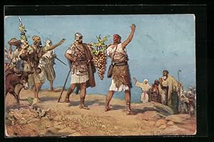 Bild des Verkufers fr Ansichtskarte Die Kundschafter kehren aus Kanaan zurck zum Verkauf von Bartko-Reher