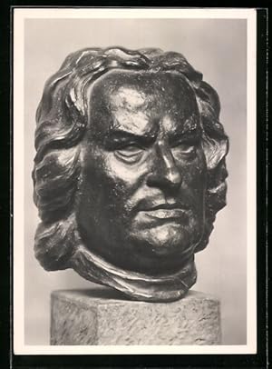 Bild des Verkufers fr Ansichtskarte Metallstatue des Komponisten Johann Sebastian Bach zum Verkauf von Bartko-Reher