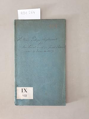 Beschluss vom 17 Dezember 1859 (Staatsblatt n°. 133), zur Feststellung des allgemeinen Polizei-Re...