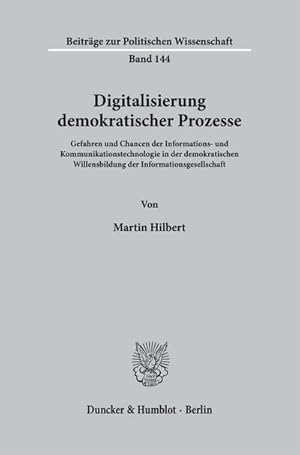 Immagine del venditore per Digitalisierung demokratischer Prozesse. venduto da BuchWeltWeit Ludwig Meier e.K.