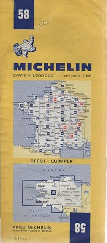 Bild des Verkufers fr Cartes, 58 : Brest - Quimper zum Verkauf von Schrmann und Kiewning GbR