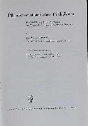 Seller image for Pflanzenanatomisches Praktikum. Zweite, berarbeitete Auflage for sale by Antiquariat Bookfarm