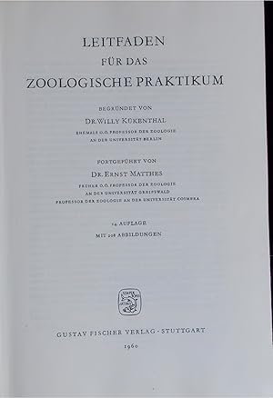Seller image for LEITFADEN FR DAS ZOOLOGISCHE PRAKTIKUM. 14. AUFLAGE for sale by Antiquariat Bookfarm