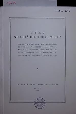 Bild des Verkufers fr L ITALIA NELL ET DEL RISORGIMENTO. zum Verkauf von Antiquariat Bookfarm